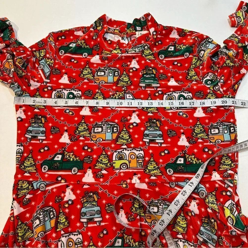 Born Famous Ugly Christmas Sweater Dress Red Long Sleeve Fit & Flare Size XXL - Picture 11 of 12